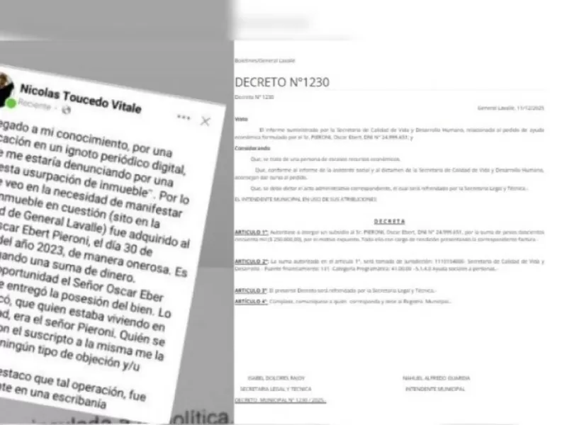 Fuerte denuncia: funcionarios de General Lavalle instrumentaron documentos públicos para apropiarse de una vivienda
